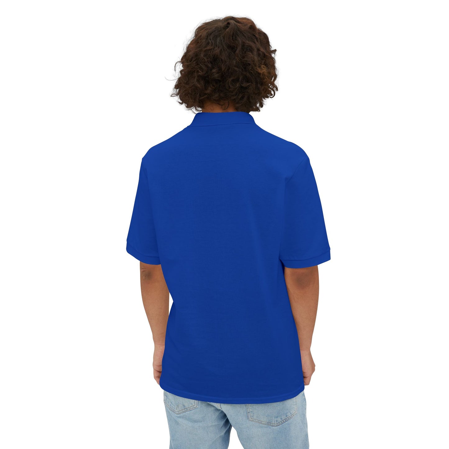 Let go and let God men's Piqué Polo