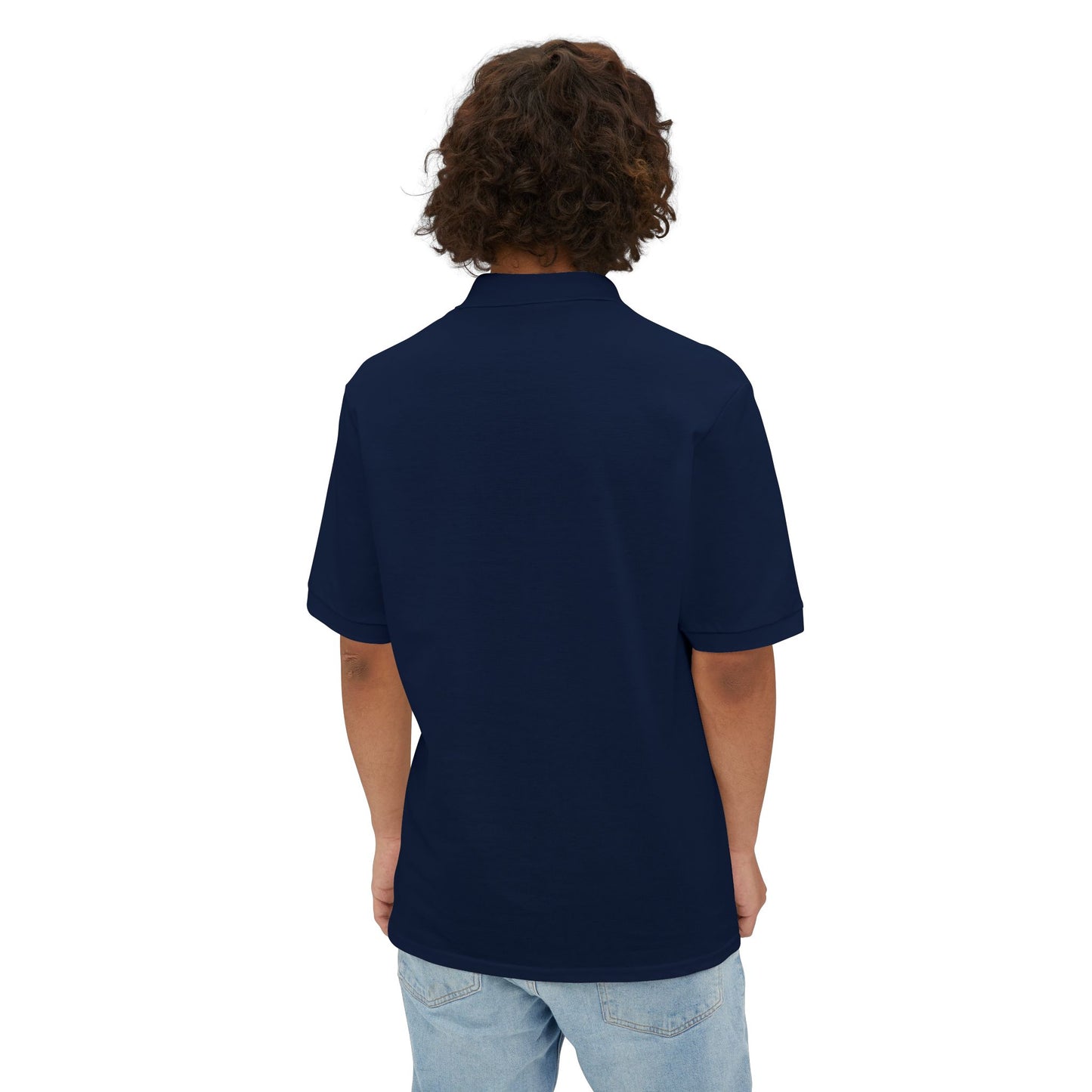 Let go and let God men's Piqué Polo
