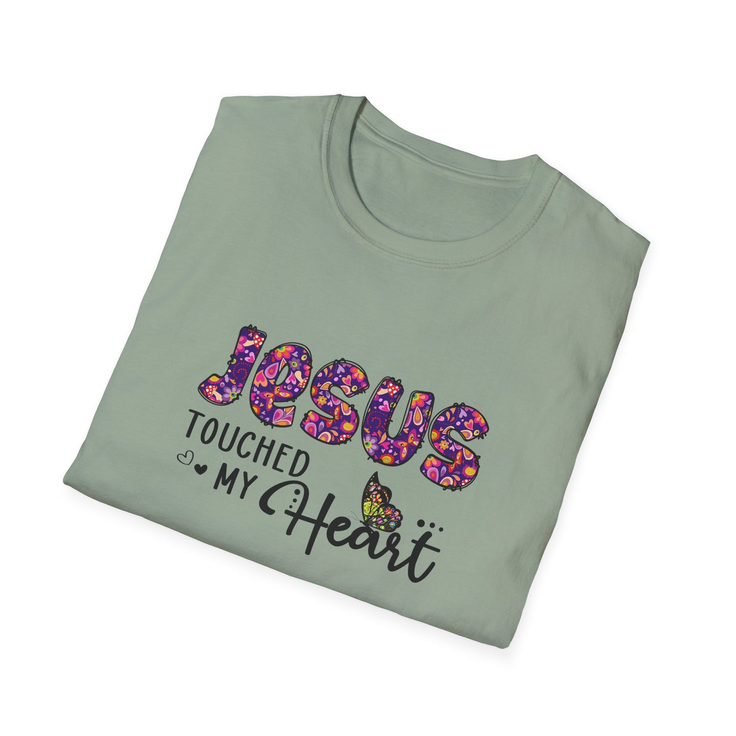 Jesus touched my heart unisex Softstyle T-Shirt