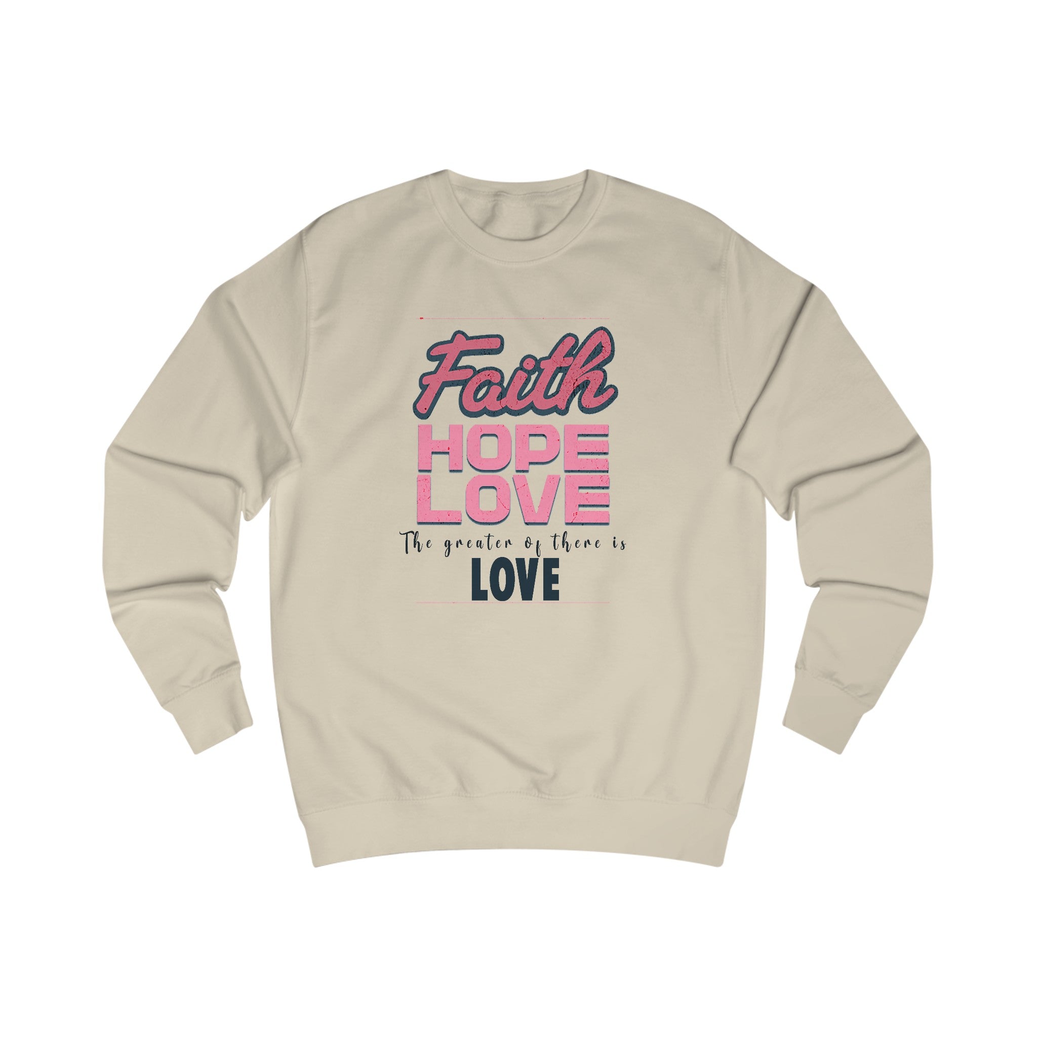 Chvity Women's Fall Crewneck Sweatshirt - Faith-Hope-Love Daisy Print, Long Sleeve Casual Pullover