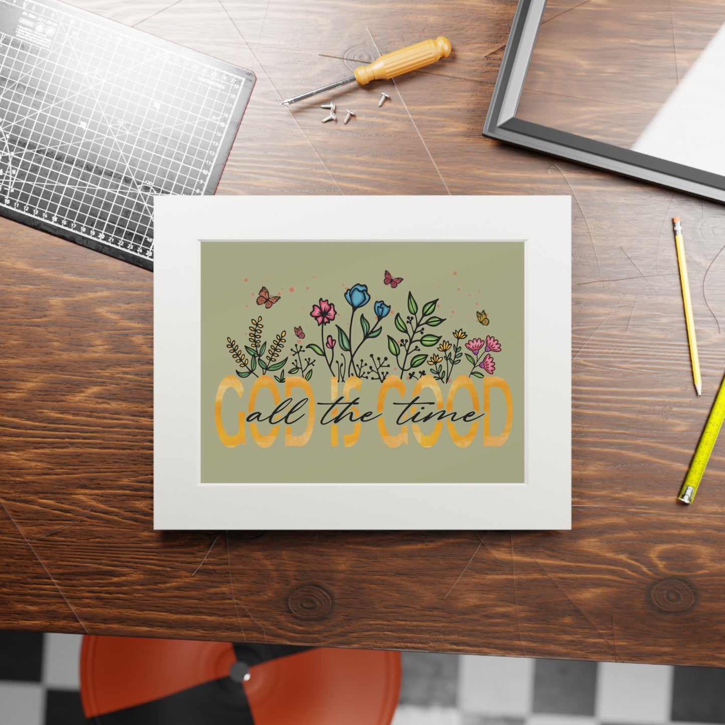 God Is Good Fine Art Prints (Passepartout Paper Frame)