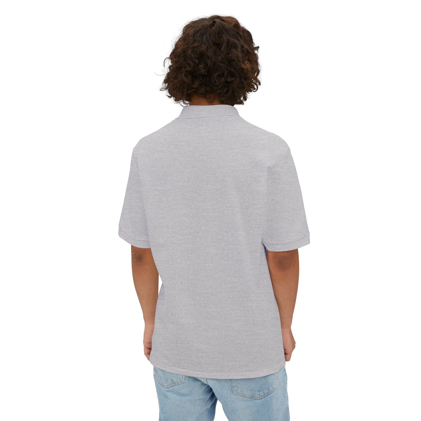Let go and let God men's Piqué Polo