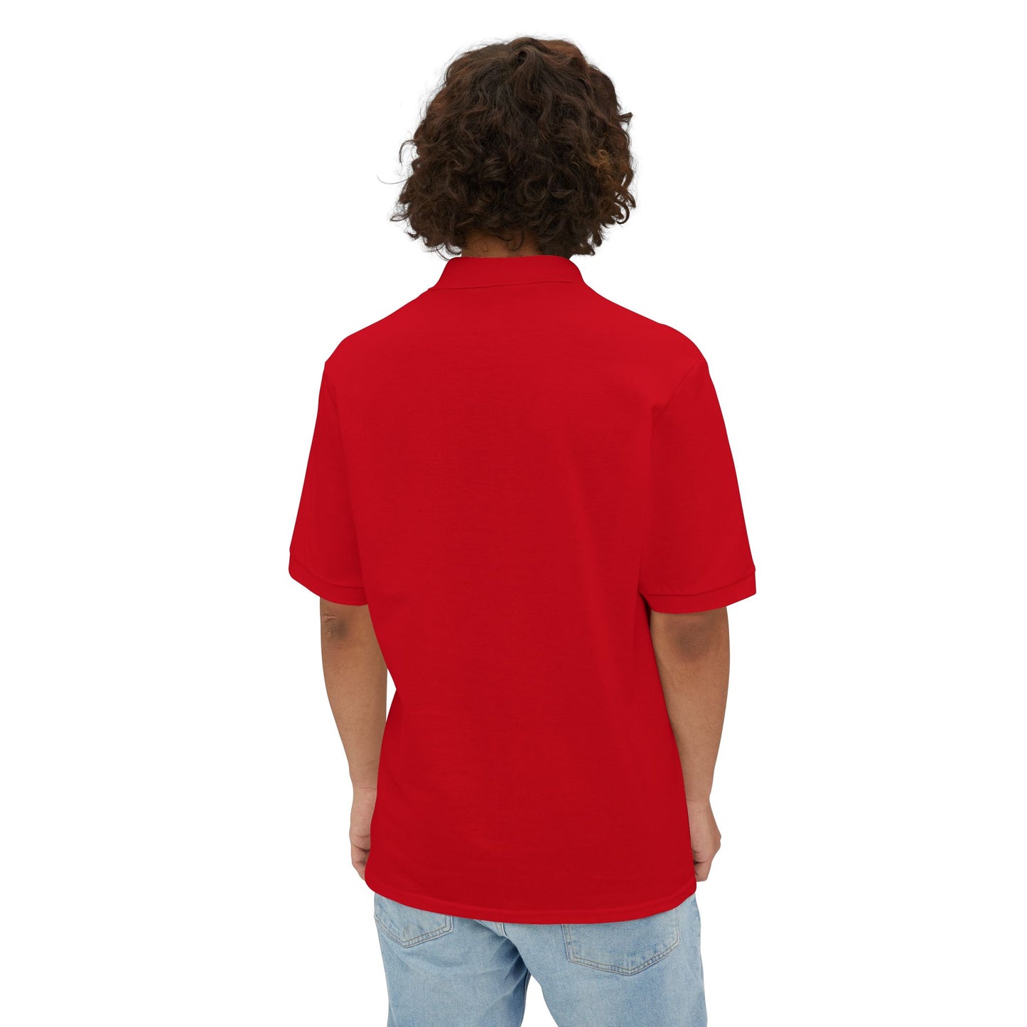 Let go and let God men's Piqué Polo