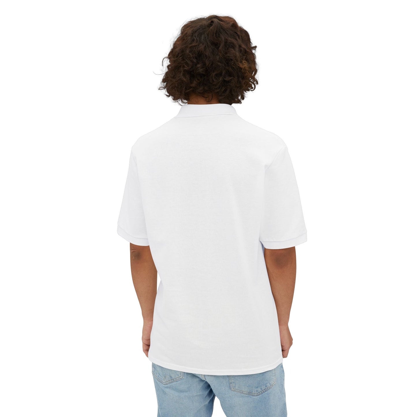 Let go and let God men's Piqué Polo