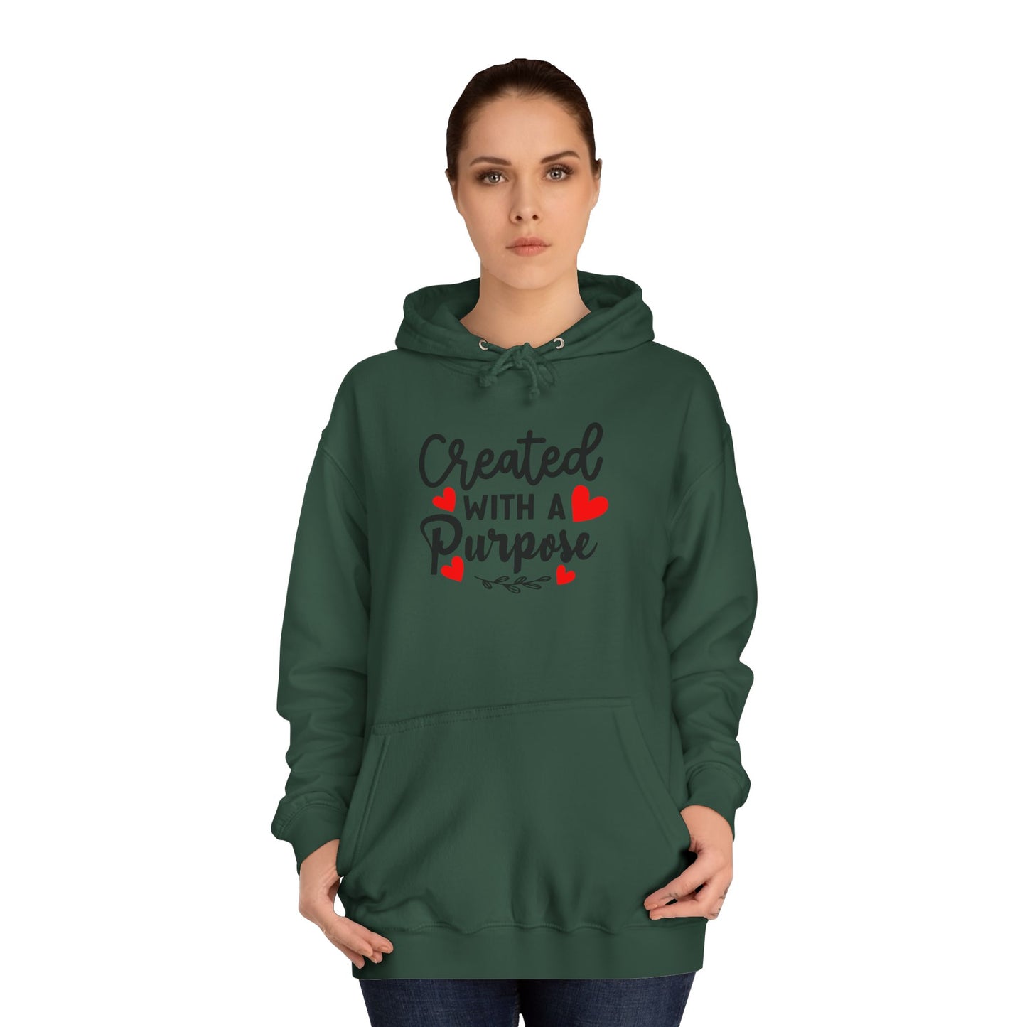 Created With a Purpose unisex College Hoodie