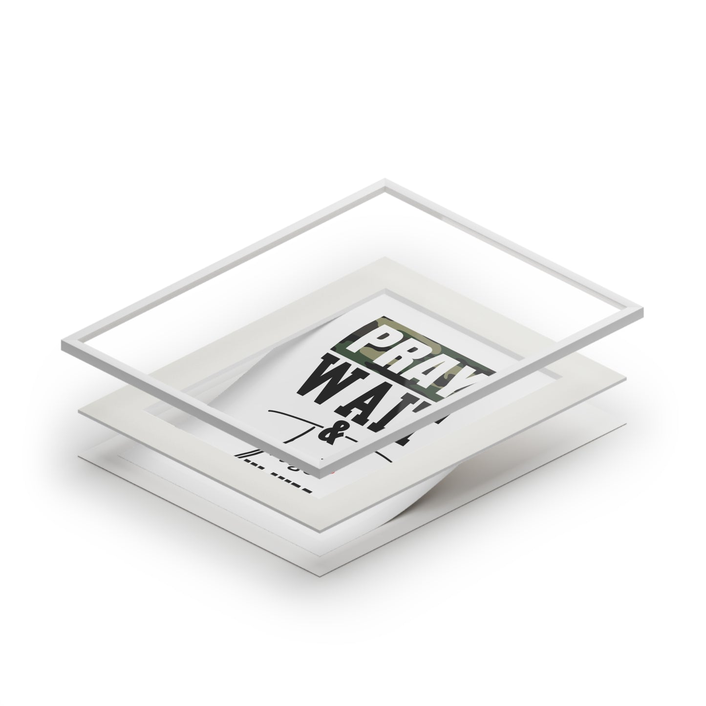 Pray Wait Trust In Him Fine Art Prints (Passepartout Paper Frame)