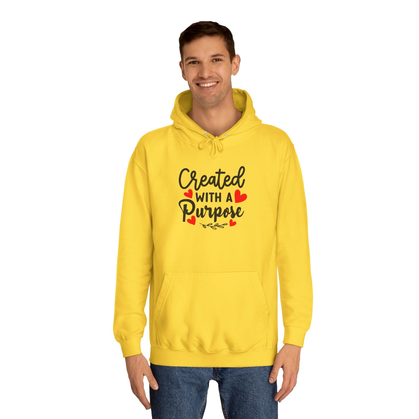 Created With a Purpose unisex College Hoodie